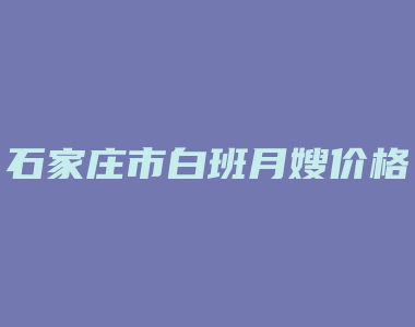 石家庄市白班月嫂价格