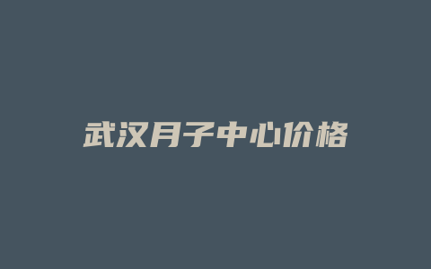 武汉月子中心价格