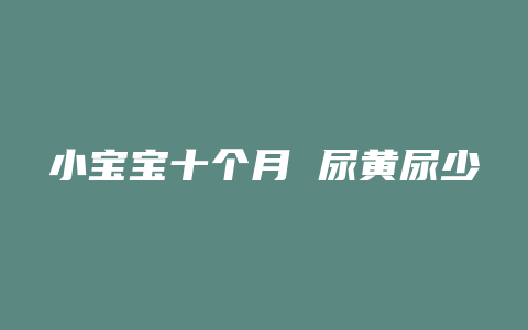 小宝宝十个月 尿黄尿少