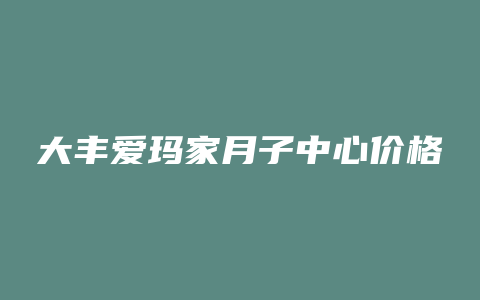 大丰爱玛家月子中心价格