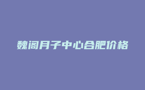 魏阁月子中心合肥价格